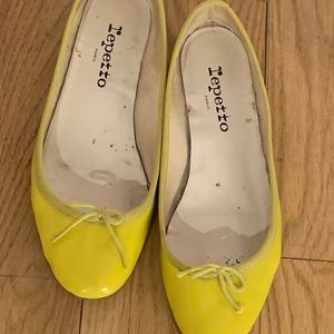 Yellow Patent Leather Repetto Flats